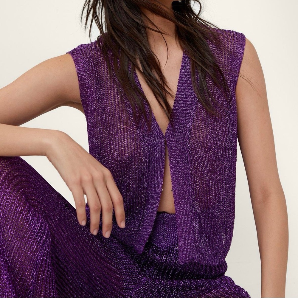 Purple knit vest